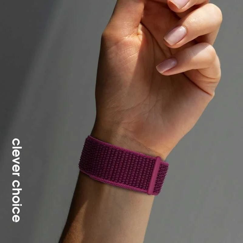 „Crong Nylon“ sportinė apyrankė, skirta „Apple Watch“ 38/40/41/42 mm (rausvai raudona)