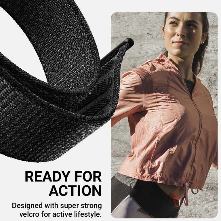 „Crong Nylon“ sportinė apyrankė, skirta „Apple Watch“ 38/40/41/42 mm (žvaigždžių šviesa)