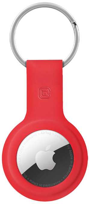Crong Silikoninis dėklas with Key Ring - Protective case for Apple AirTag key ring Raudona