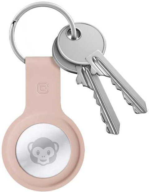 Crong Silikoninis dėklas with Key Ring - Protective case for Apple AirTag key ring Sand Rožinė