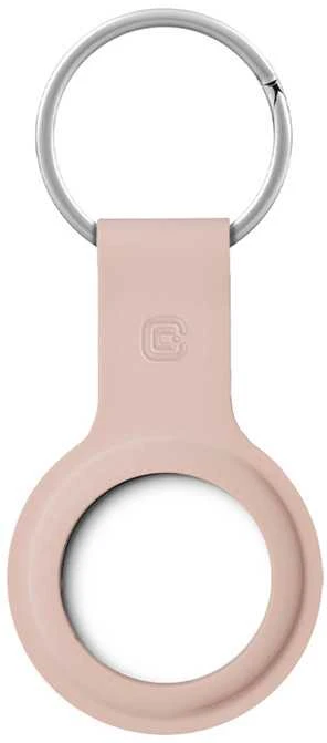 Crong Silikoninis dėklas with Key Ring - Protective case for Apple AirTag key ring Sand Rožinė