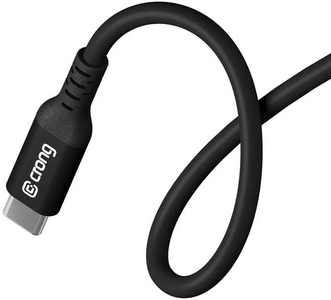 „Crong Soft Link“ – 100 W PD 5A USB-C į USB-C laidas, 120 cm, juodas