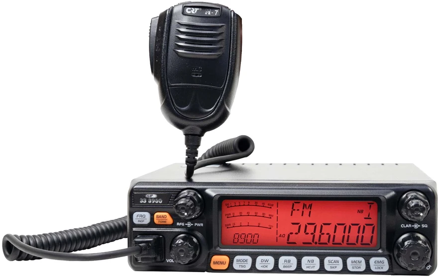 CRT SS 8900 AM, FM, LSB, USB, CW 28-29.7Mhz, ASQ, RF Gain, Roger Beep, 12V, programuojama radijo stotis