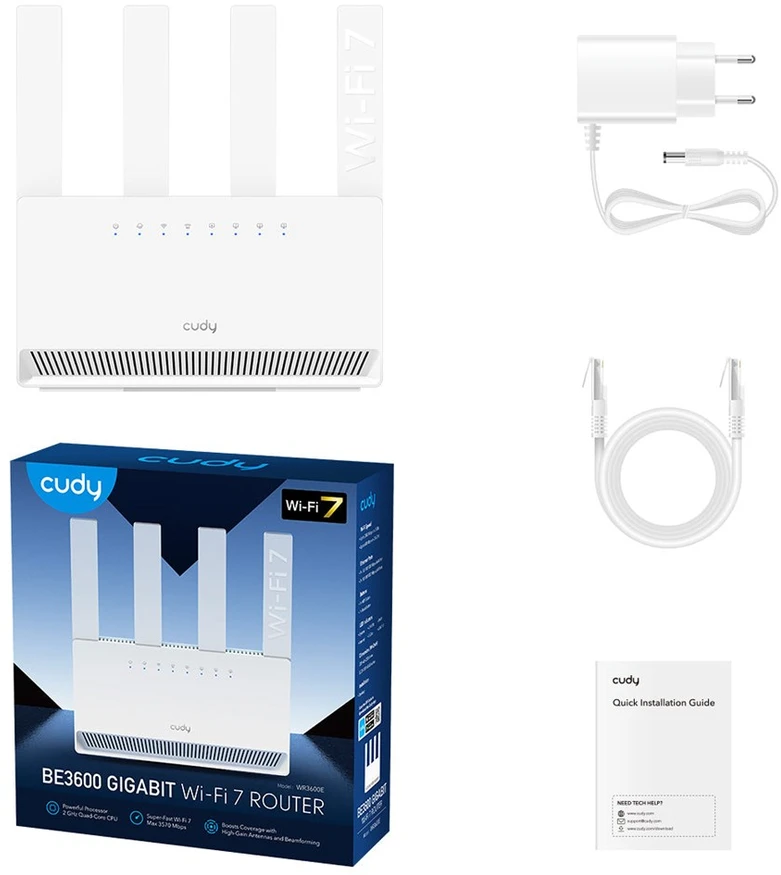 Maršrutizatorius CUDY WR3600E BE3600 Gigabit Wi-Fi 7 Mesh