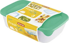 CURVER MAISTO DĖŽUTĖ FRESH&GO 0,45L KVADRATINĖ ŽALIA