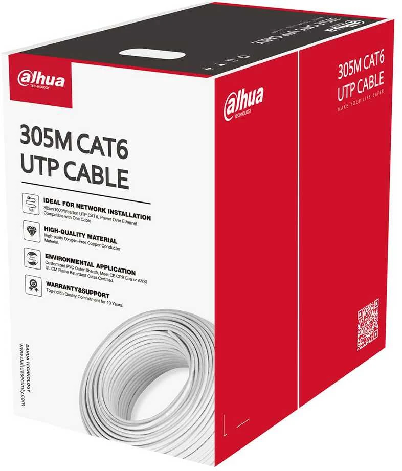 Dahua Kamera Dahua Technology PFM920I-6UN-C-V2 tinklo kabelis Baltas 305 m Cat6 U/UTP (UTP)