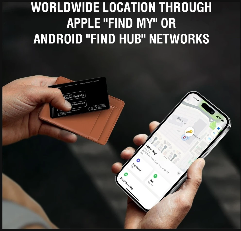 Daiktų ieškiklis 4smarts SkyTag Card Duos ReCharge juodos spalvos