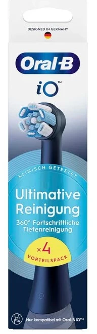 Oral-B iO Ultimate Clean x4 Dantų šepetėlio galvutės, Juoda