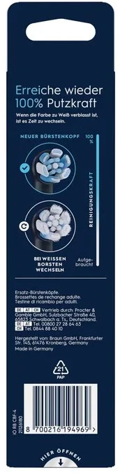 Oral-B iO Ultimate Clean x4 Dantų šepetėlio galvutės, Juoda