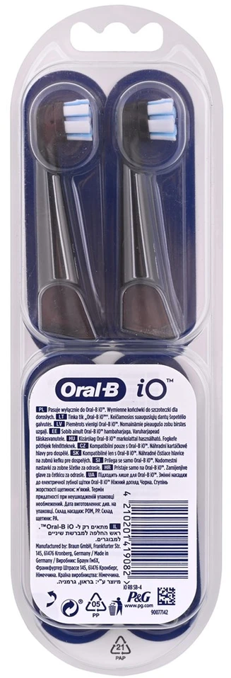 Braun SB-4 Oral-B iO Gentle Care Juodas keičiamos dantų šepetėlio galvutės 4 vnt.