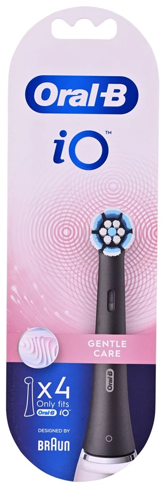 Braun SB-4 Oral-B iO Gentle Care Juodas keičiamos dantų šepetėlio galvutės 4 vnt.