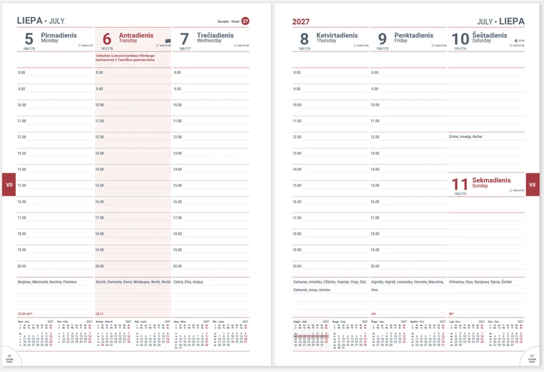Darbo kalendorius Timer Futura Design Evelina, A4