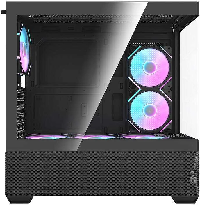 Darkflash DS900 AIR kompiuterio dėklas (juodas) + 7 ARGB ventiliatoriai
