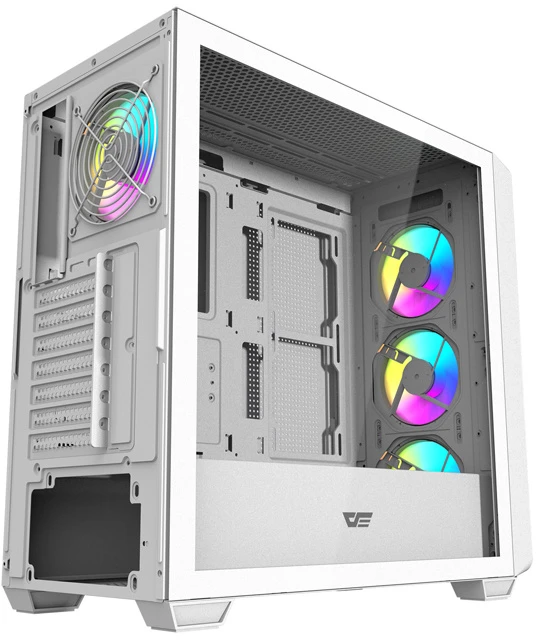 „Darkflash DS900WD ATX“ kompiuterio korpusas (Baltas) + 4 ventiliatoriai