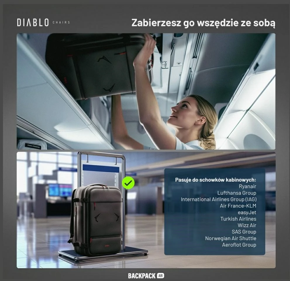 Daugiafunkcinė vakuuminė kuprinė Diablo Chairs Backpack Air juodos spalvos