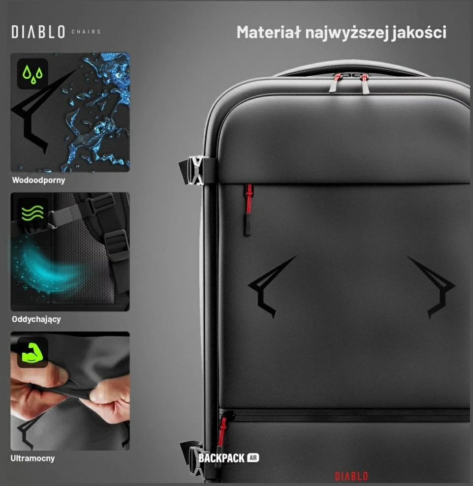 Daugiafunkcinė vakuuminė kuprinė Diablo Chairs Backpack Air juodos spalvos