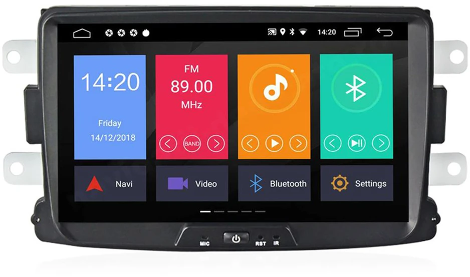 Daugialypės terpės grotuvas PNI DAC100 su Android 10 2GB DDR3 / ROM 32GB, navigacijos sistema, skirta Dacia Logan 2 Sandero Duster Renault Capture, jutiklinis ekranas, Bluetooth, RDS