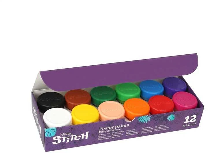 Dažai guašas Disney Stitch, 12x20 ml
