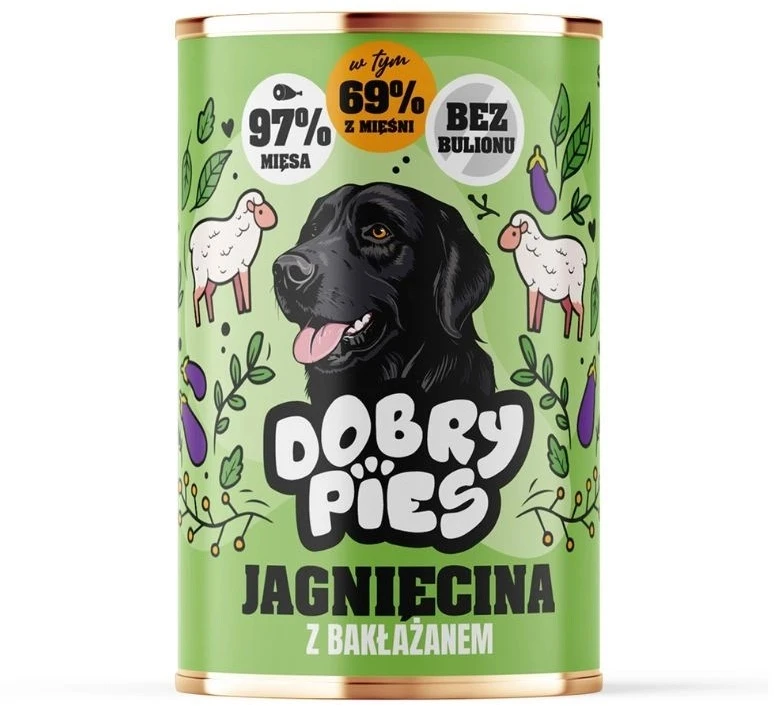 Dobry Pies Šunų Maistas - DOBRY šunims Aviena su Baklažanu Drėgnas Maistas 400g Be Glitimo