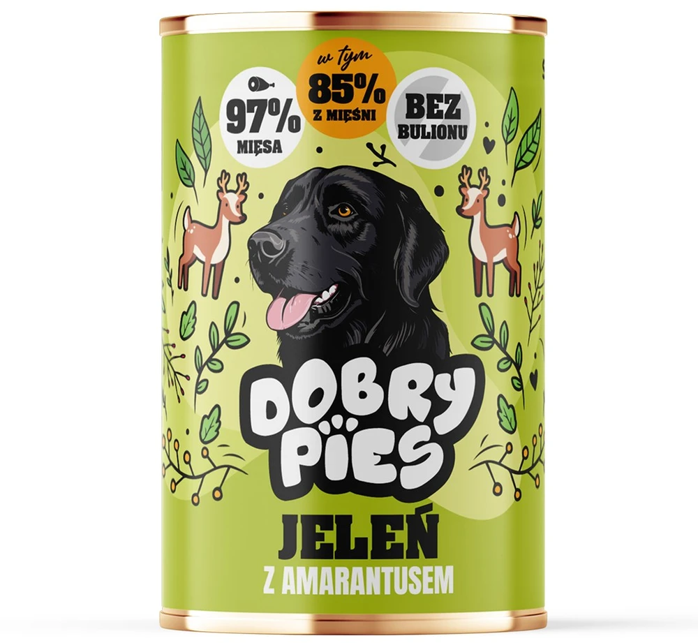 Dobry Pies Šunų Maistas - DOBRY šunims Elniena su Amarantų 10.4% Baltymų 400g