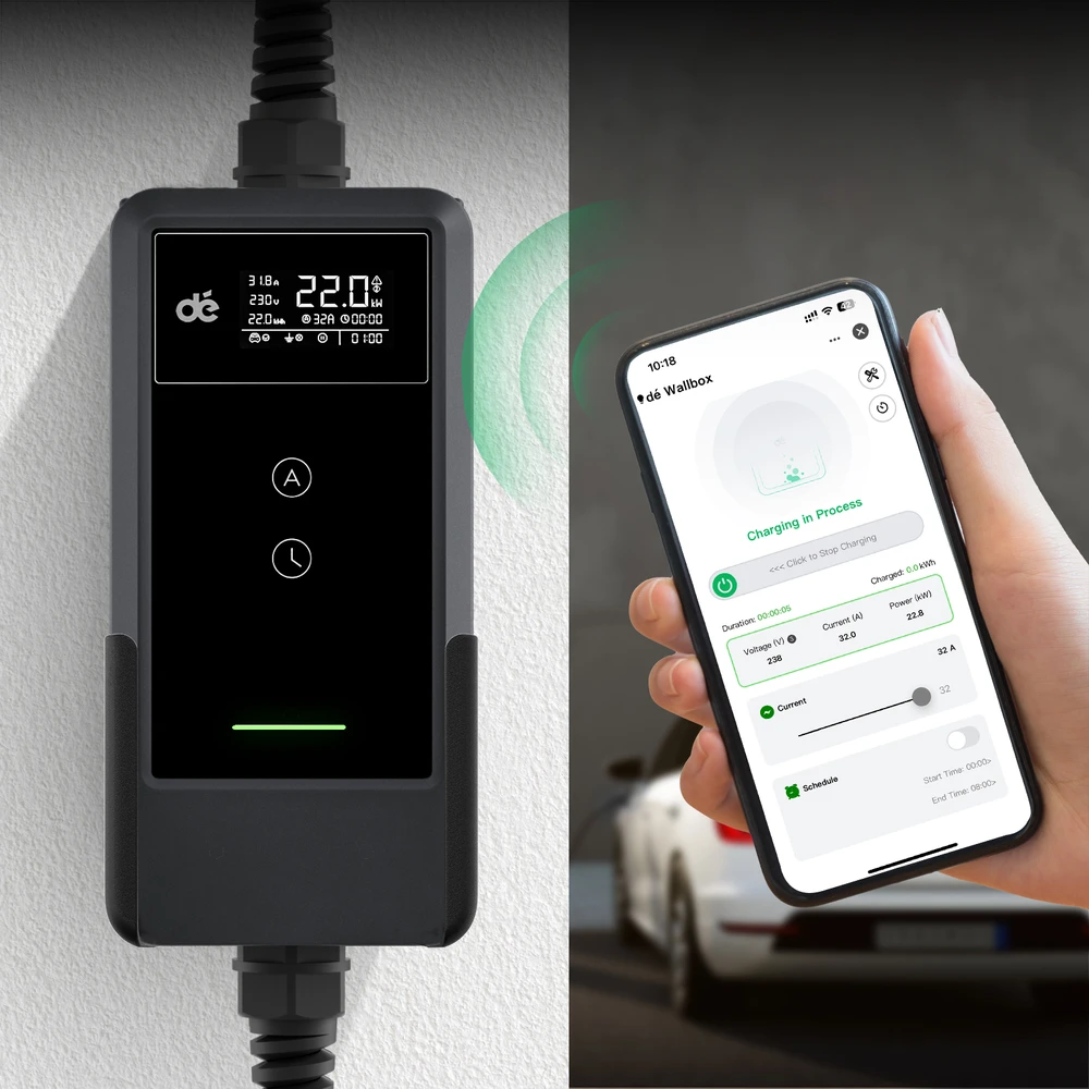 dé 22kW Portable Charger with 10m Cable (APP VERSION)