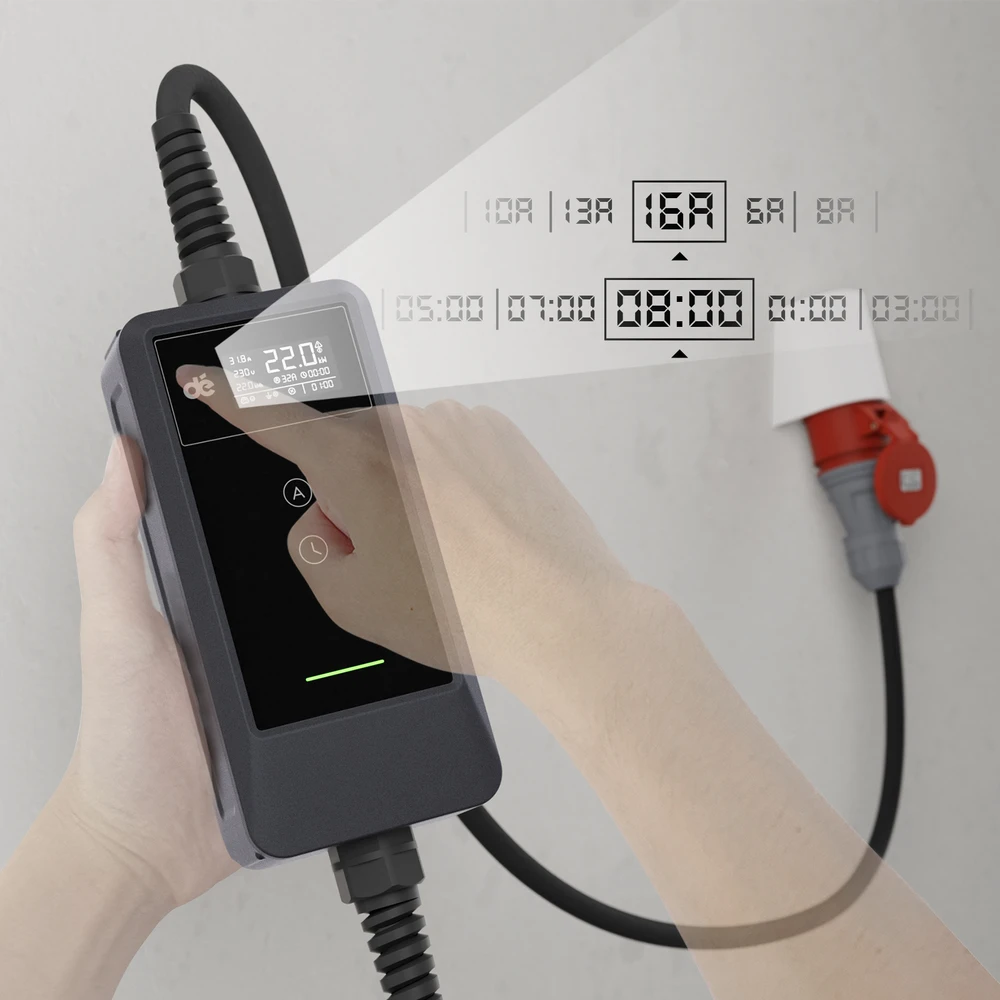 dé 22kW Portable Charger with 10m Cable (APP VERSION)