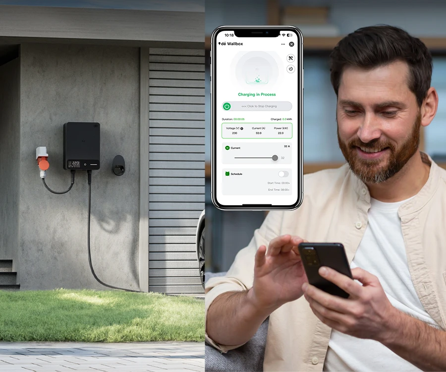 dé 22kW Wallbox with 7.5m Cable (APP VERSION)