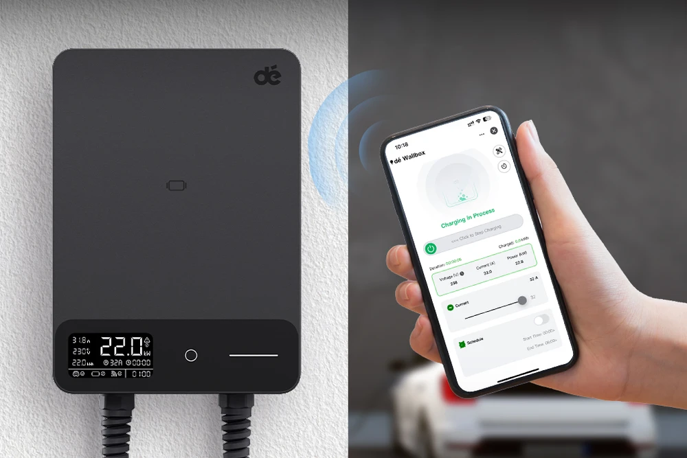 dé 22kW Wallbox with 7.5m Cable (APP VERSION)