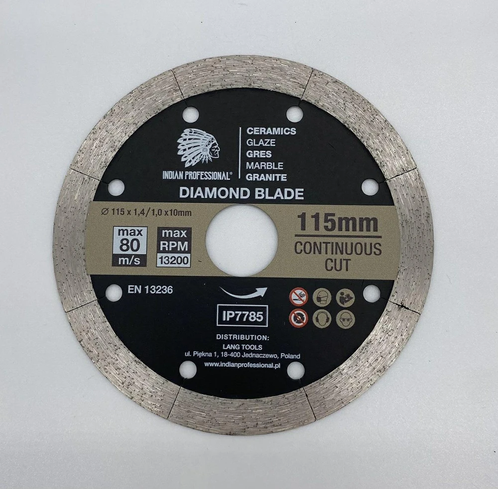 DEIMANTINIS DISKAS 115mm x 1,6mm x 22,2mm CONTINUOUS CUT /INDIAN PROFESSIONAL
