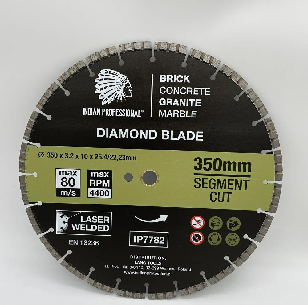 Indian Professional DEIMANTINIS DISKAS 350 mm SEGMENTINIS TURBO PJOVIMAS INDIŠKAM PROFESSIONALUI
