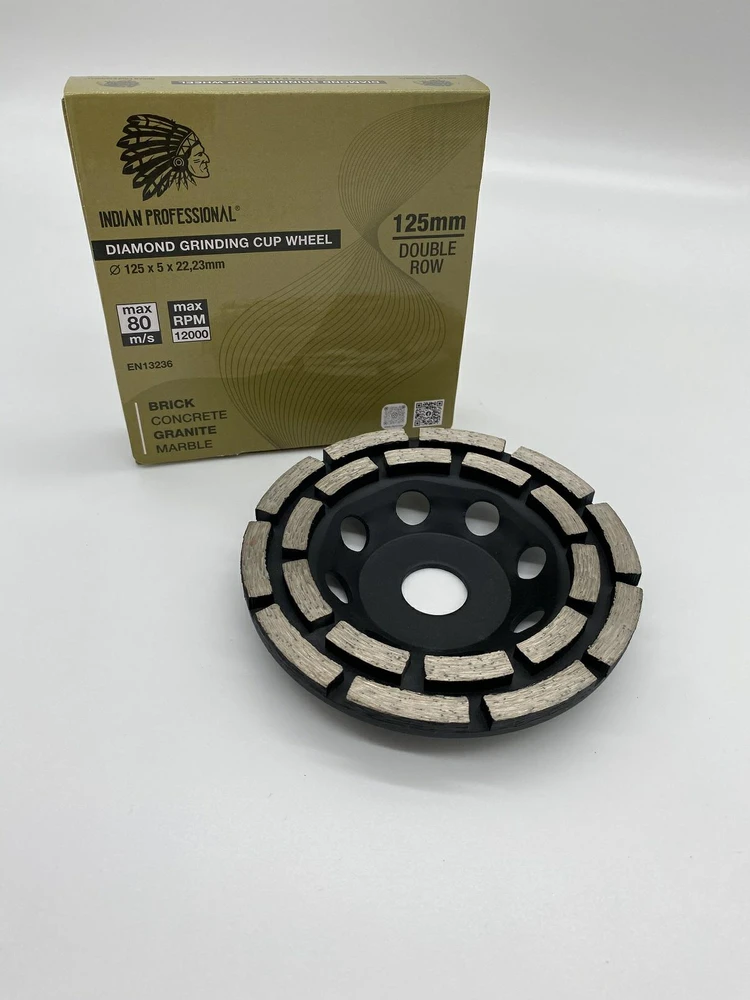DEIMANTINIS DISKAS BETONO ŠLIAVIMUI 125mm DOUBLE ROW INDIAN PROFESSIONAL