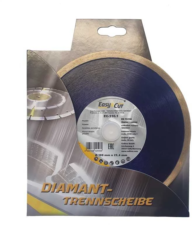 Deimantinis pjovimo diskas Cedima EC-110.1 180×25,4×1,6mm