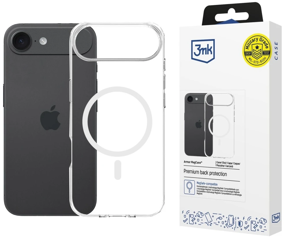 Dėklas 3Mk Apsauginis 3mk „Armor MagCase“, skirtas „iPhone 17 Air“ – skaidrus