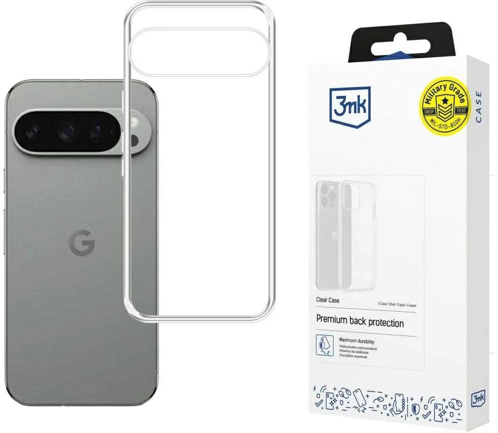3Mk apsauginis 3mk skaidrus dėklas, skirtas „Google Pixel 10“ / „Google Pixel 10 Pro“ - permatomas