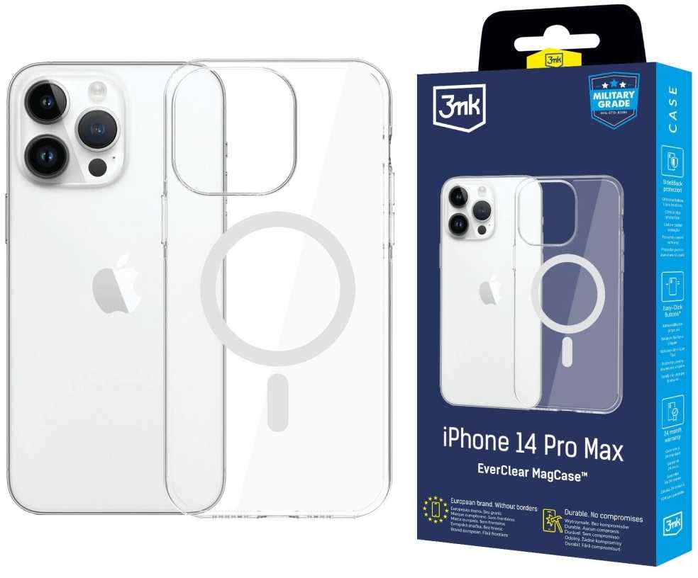 Dėklas 3MK EverClear MagCase skirtas Apple iPhone 14 Pro Max
