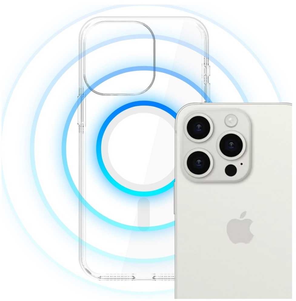 Dėklas 3MK EverClear MagCase skirtas Apple iPhone 15 Pro Max
