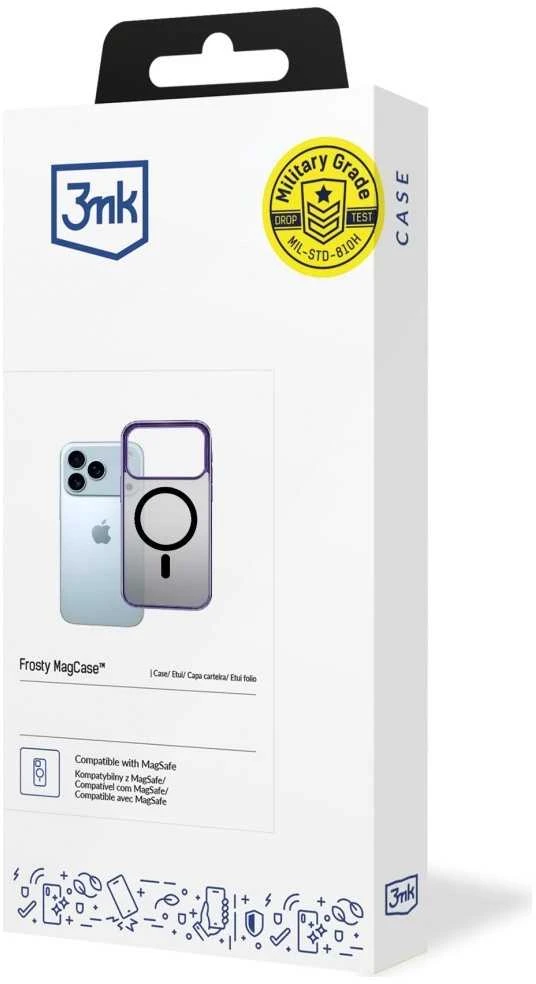 Dėklas 3MK Frosty MagCase skirtas Apple iPhone 17 Pro violetinės spalvos