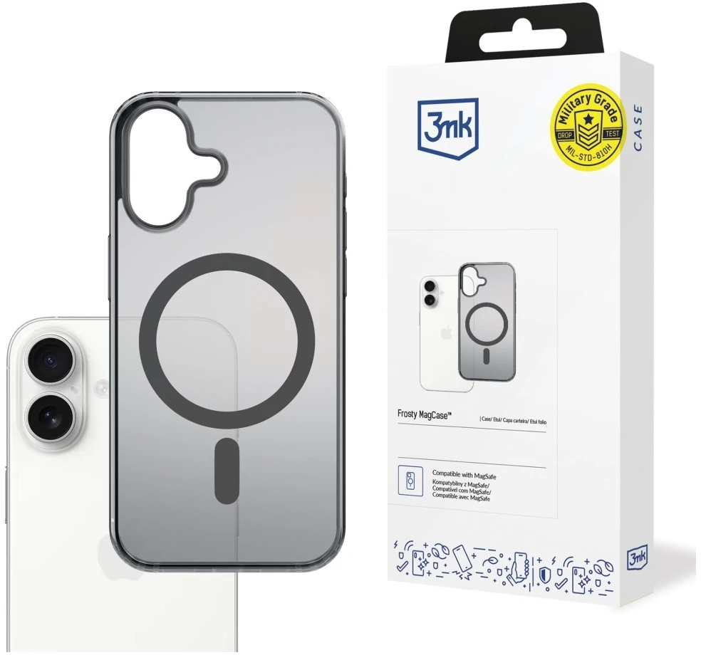 Dėklas 3mk Frosty MagCase Apple iPhone 17 juodas