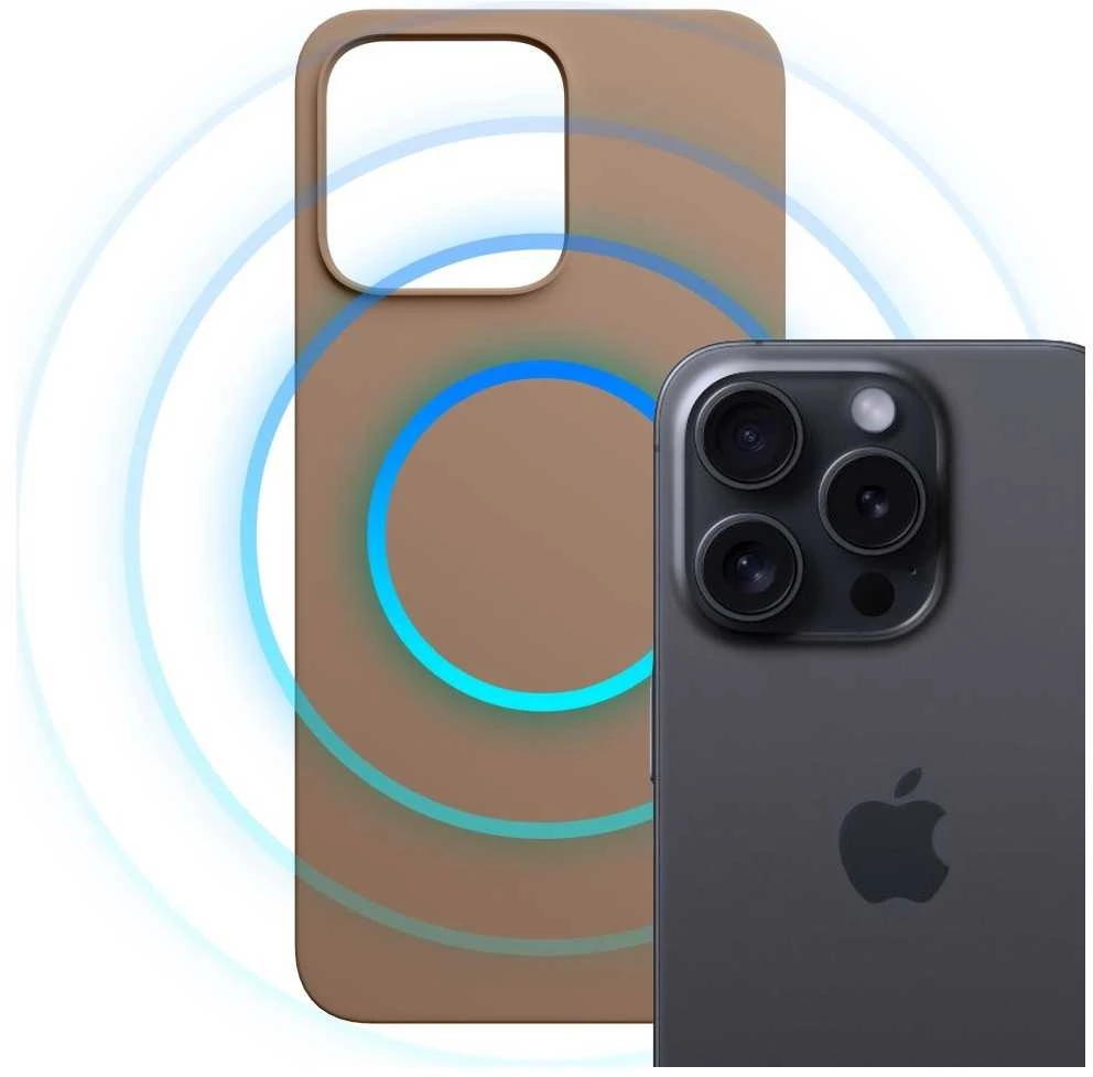 Dėklas 3MK Hardy MagSilicone skirtas Apple iPhone 15 Pro aukso spalvos