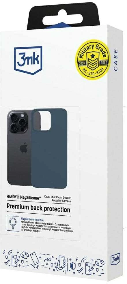 Dėklas 3MK Hardy MagSilicone skirtas Apple iPhone 15 Pro mėlynos spalvos
