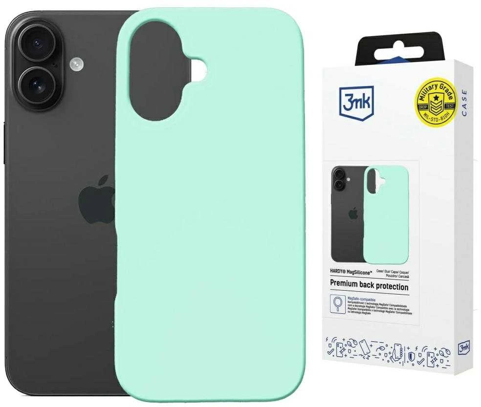 3MK Hardy MagSilicone dėklas iPhone 16 – jūros mėlyna
