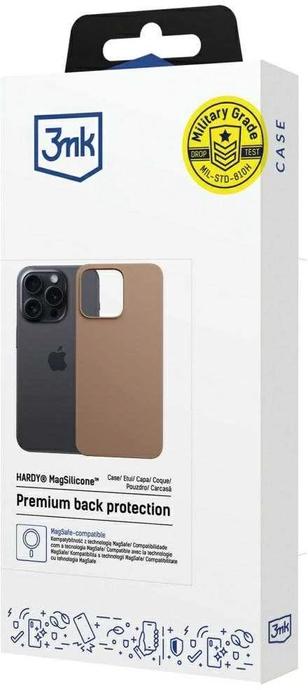 Dėklas 3MK Hardy MagSilicone skirtas Apple iPhone 15 Pro aukso spalvos