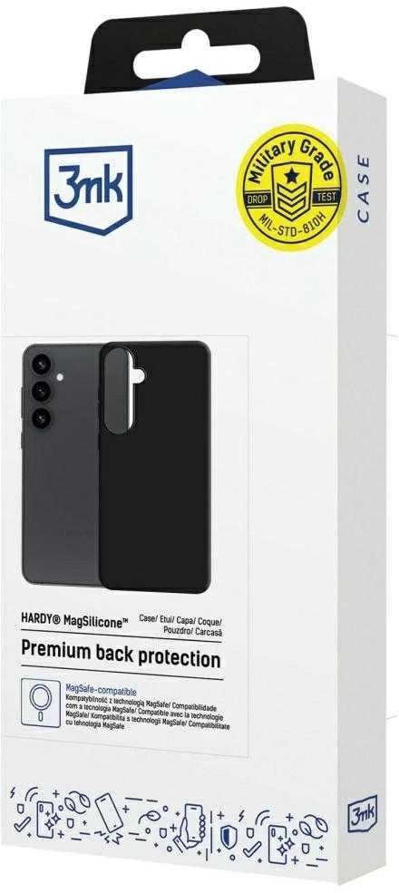 Dėklas 3MK Hardy MagSilicone skirtas Samsung Galaxy S25+ juodos spalvos