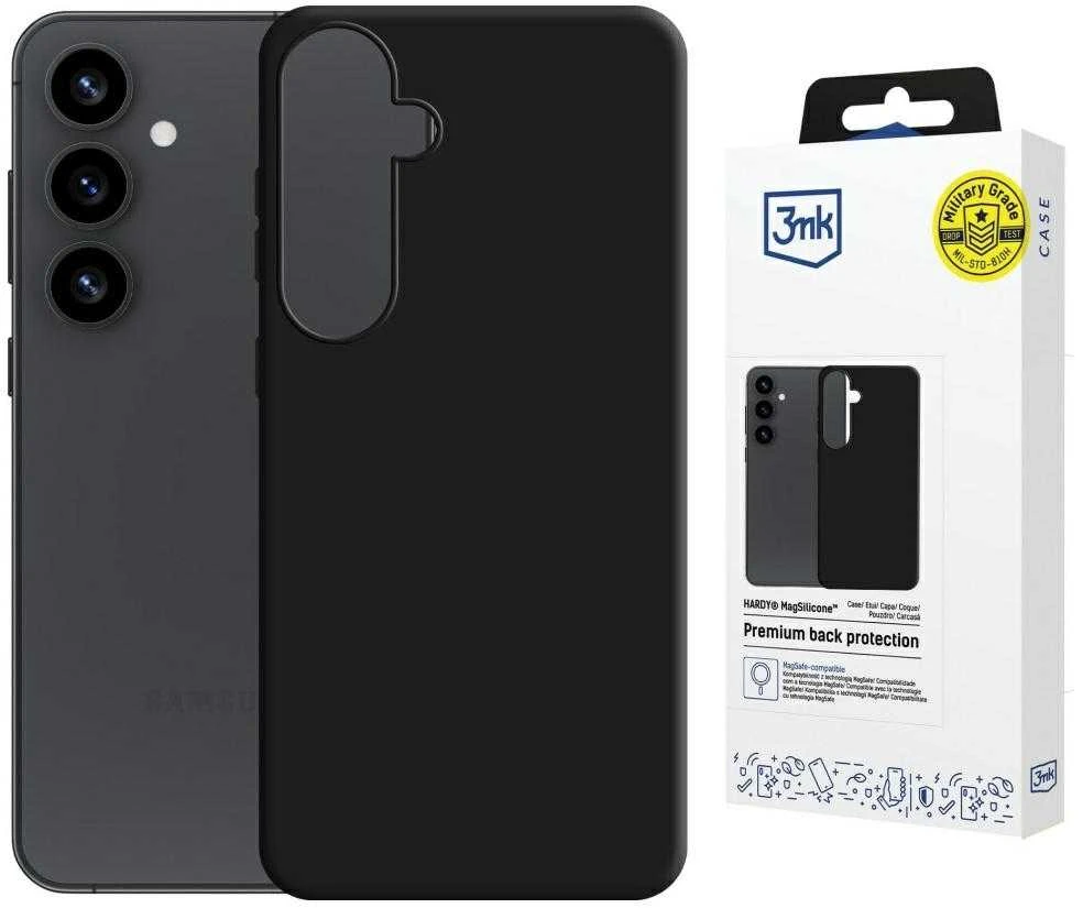 3MK Hardy MagSilicone Dėklas Samsung Galaxy S25 juodos spalvos