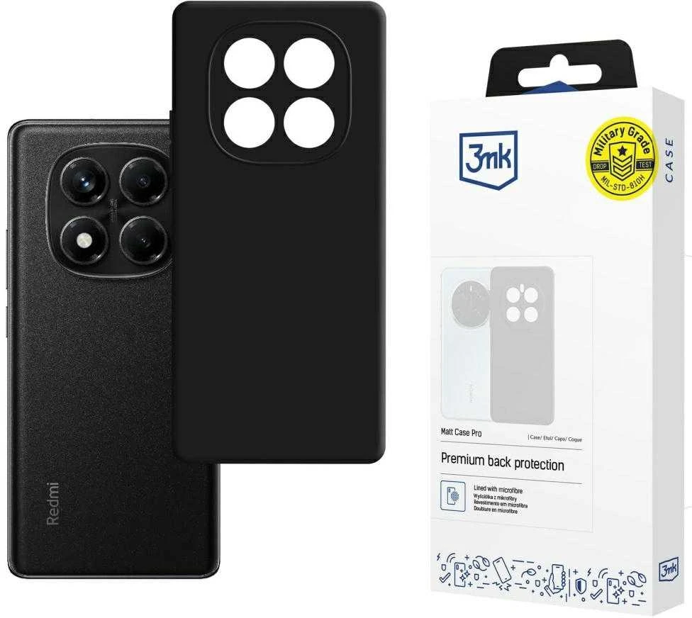 Dėklas 3MK Matt dėklas Pro skirtas Redmi Note 14 Pro 4G juodos spalvos