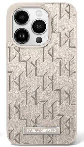 Karl Lagerfeld KLHMP16SPKHPORPE Apple iPhone 16 6.1″beige kietas dėklas Hot Stamp Magsafe