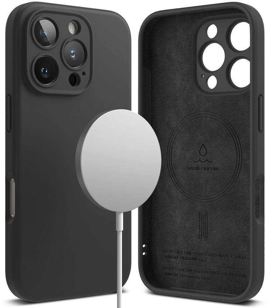 Ringke iPhone 16 Pro Max dėklas silikoninis magnetinis juodas