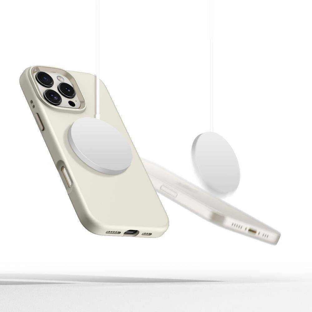 Dėklas Apple iPhone 16 Pro Tech-Protect Silicone Pure MagSafe Cosmic Latte