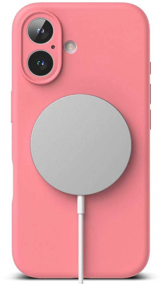 Ringke iPhone 16 Dėklas Silicone Magnetic Rožinė