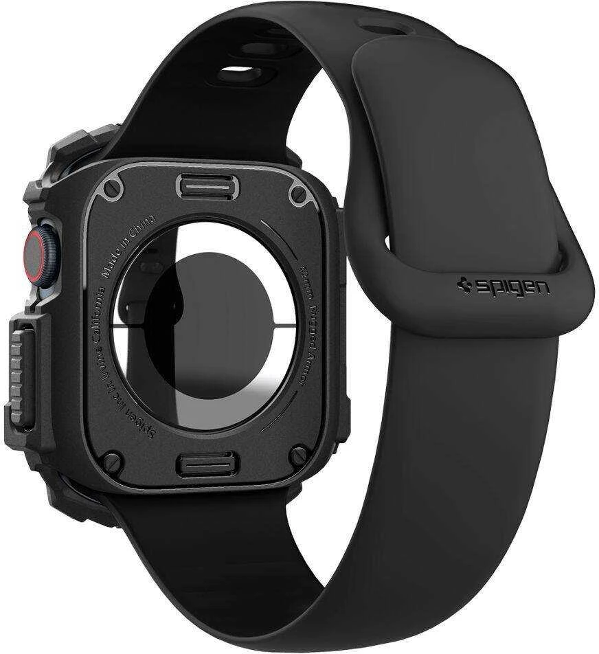 Dėklas Apple Watch 10 (42mm) Spigen Rugged Armor Matte juodas